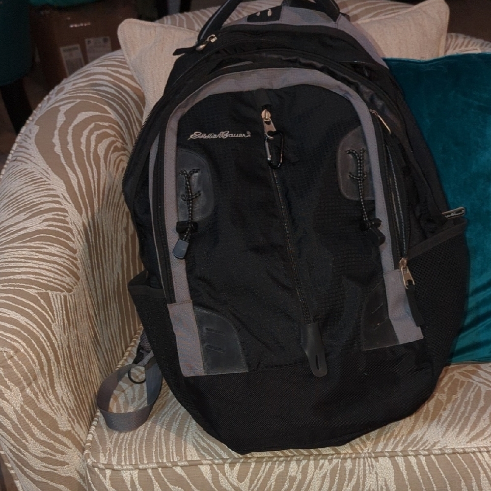 Eddie Bauer Black and Gray Men's Air Tech System Backpack
